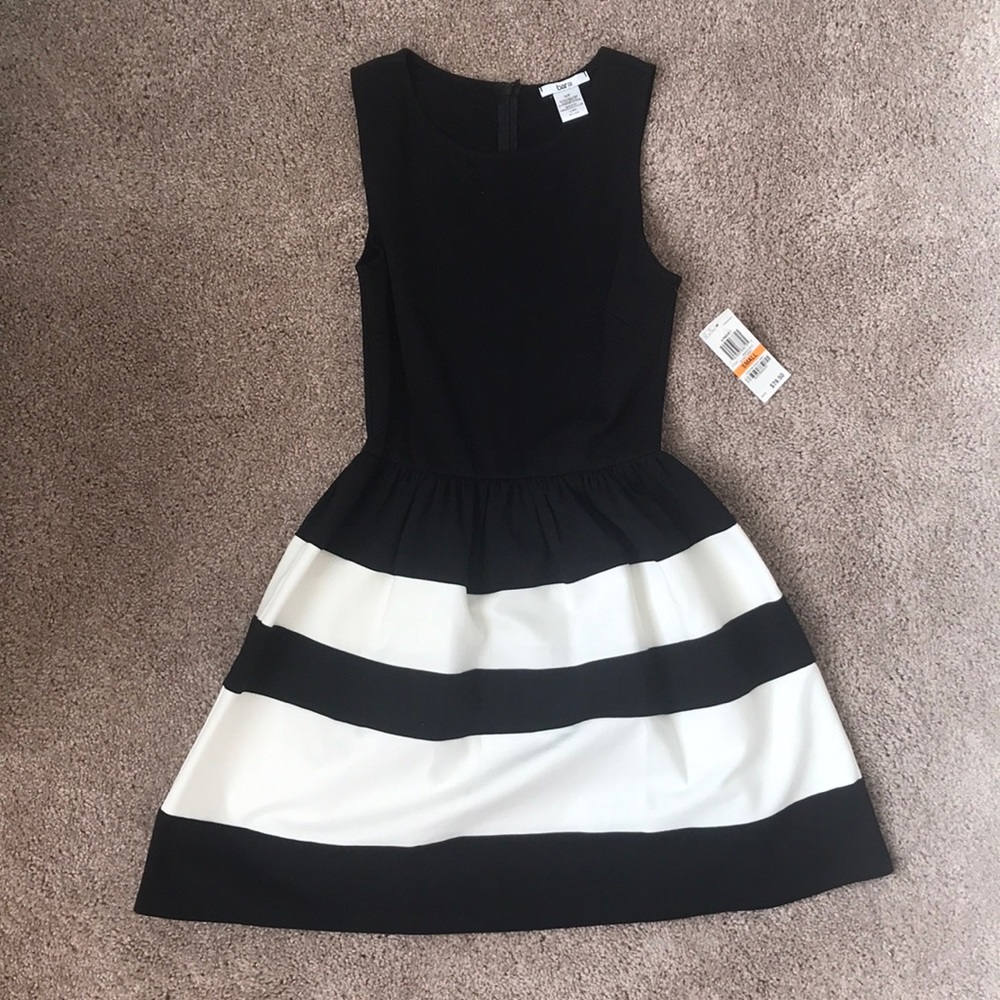 Bar III size small black and white striped dress